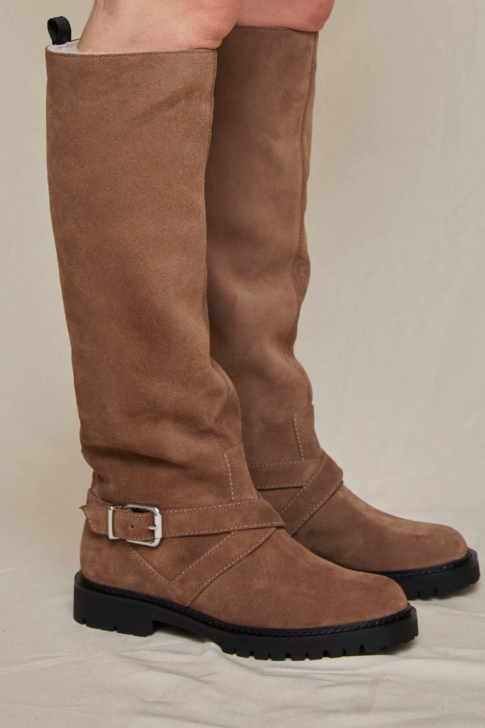 ﻿Kalliste K35 BIKER BOOTS VELOUR FANGO Affare Del Giorno