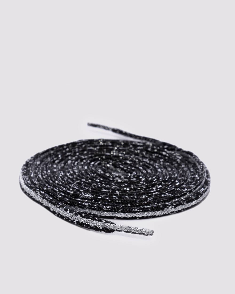 P448 Shoelaces Black Glitter/Silver 2025