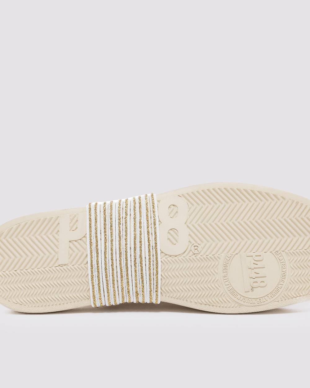 P448 Shoelaces Gold/White Qualità
