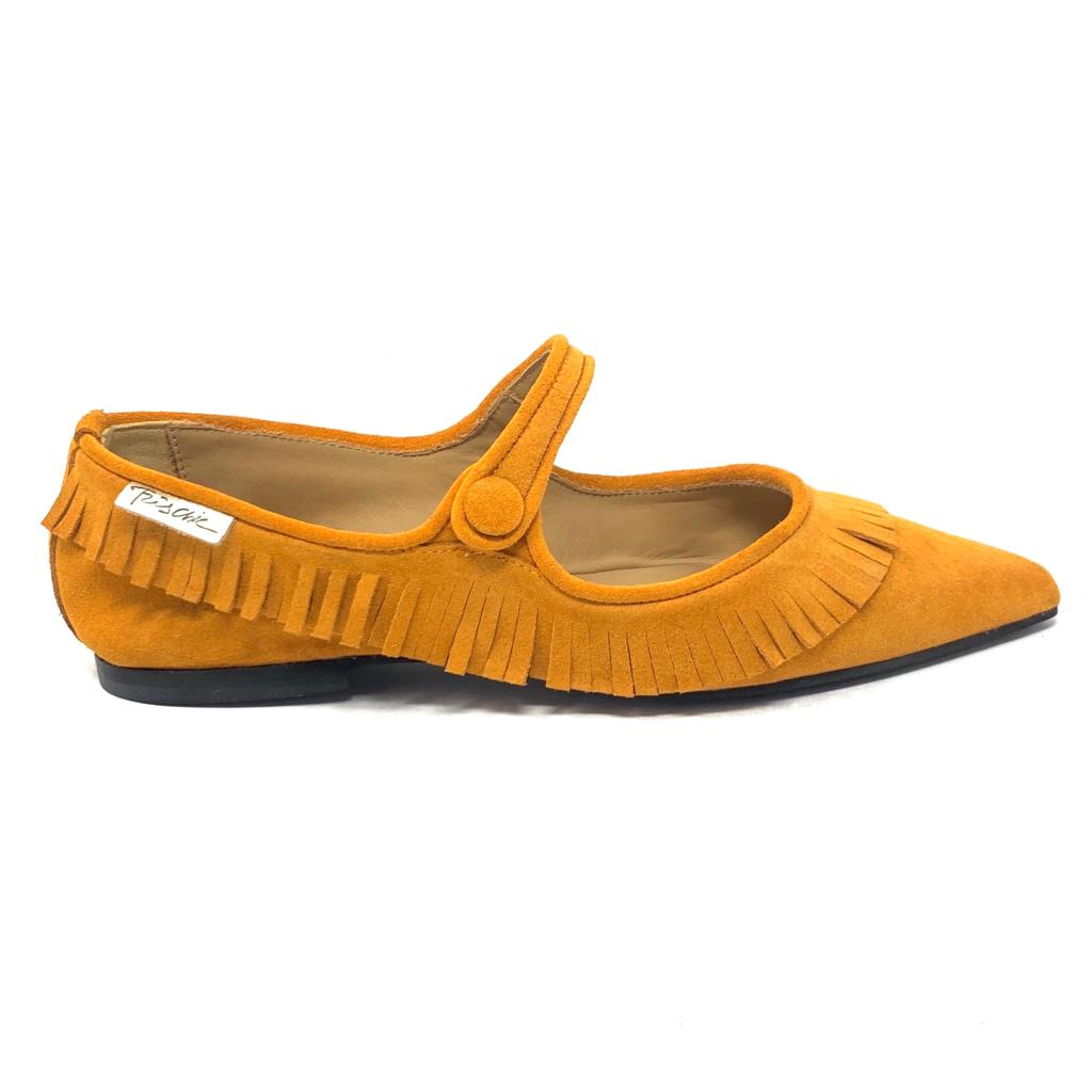 Passion Blanche Sophia Scamosciata Arancio Frangia Outlet