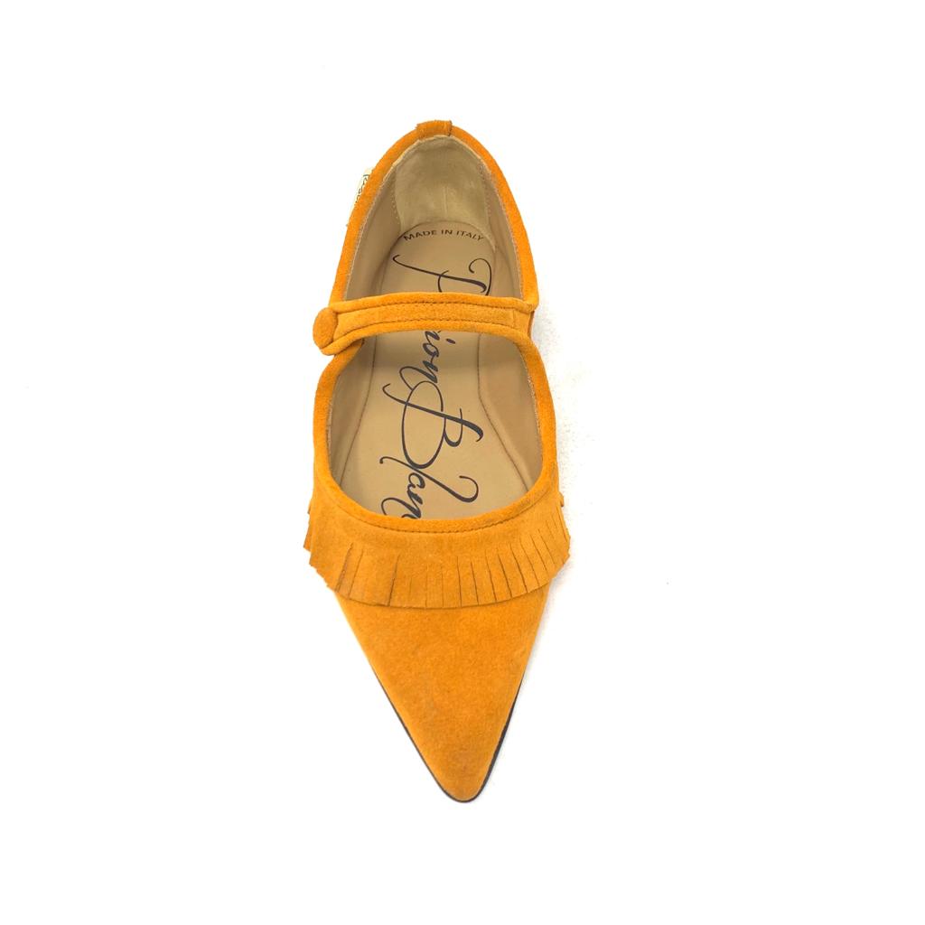 Passion Blanche Sophia Scamosciata Arancio Frangia Outlet