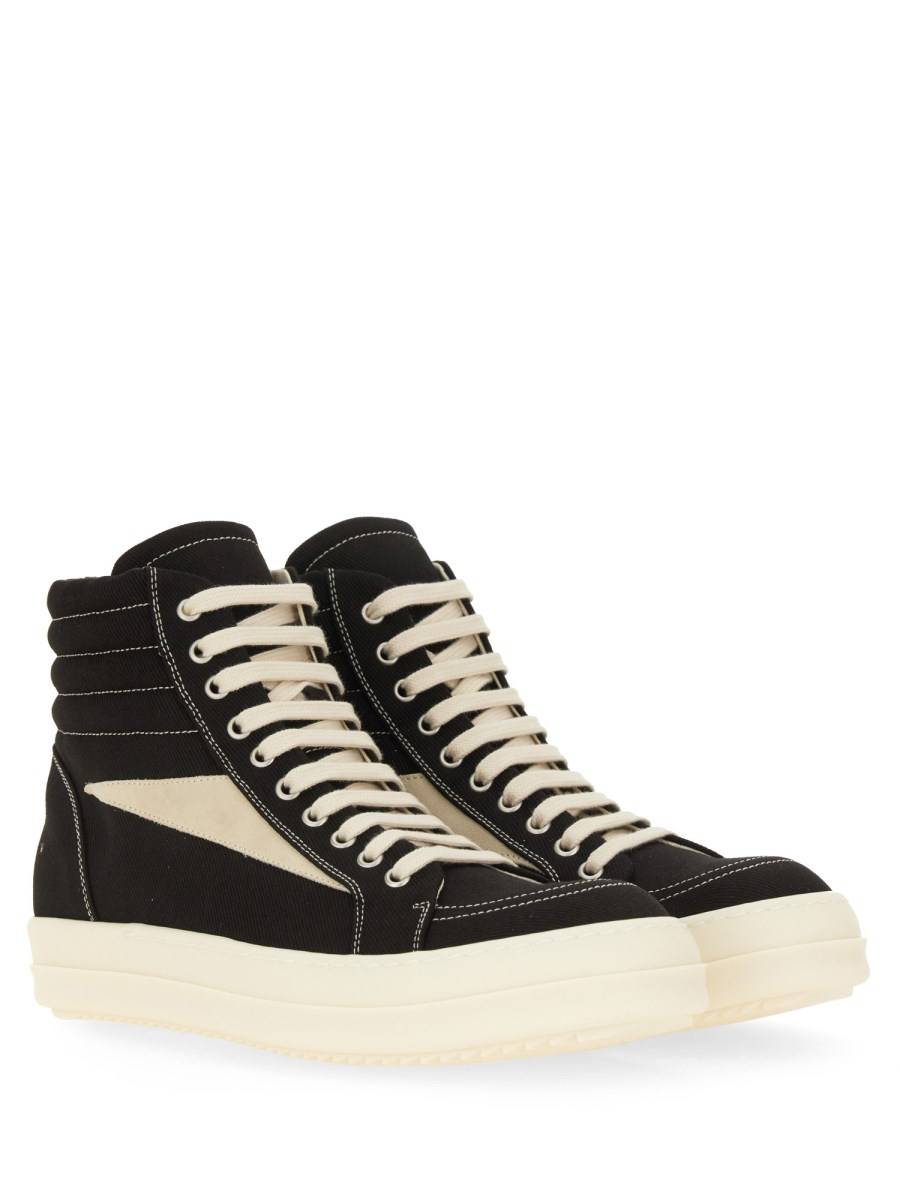 RICK OWENS DRKSHDW SNEAKER VINTAGE HIGH IN DENIM DI COTONE Prezzo Ridotto