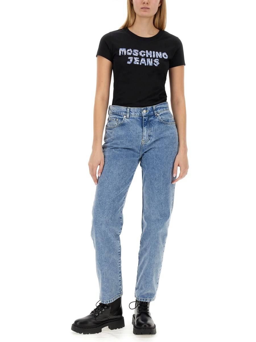MOSCHINO JEANS PANTALONE BOYFRIEND IN DENIM RICICLATO 2025