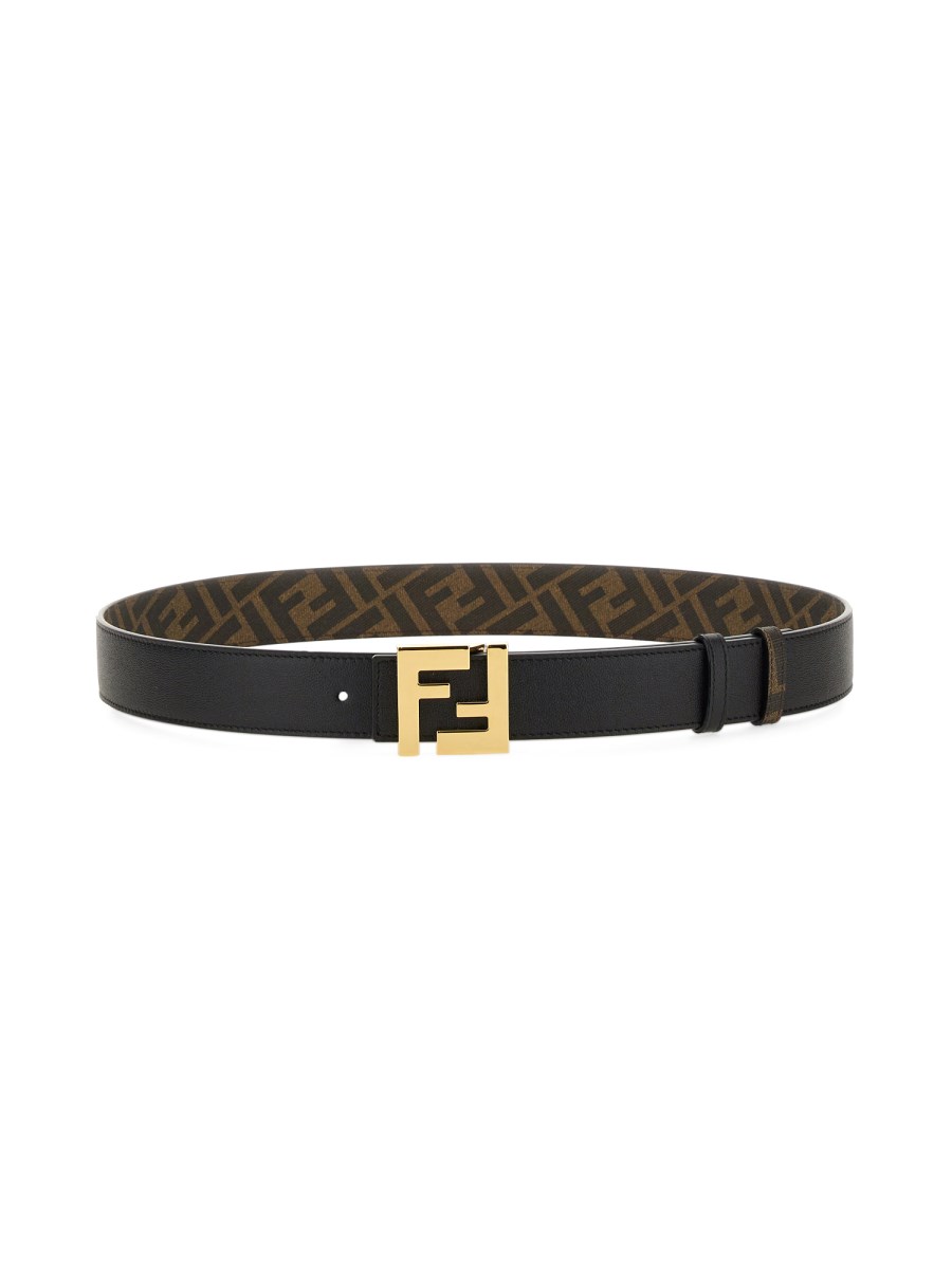FENDI CINTURA IN PELLE REVERSIBILE CON LOGO Vendita