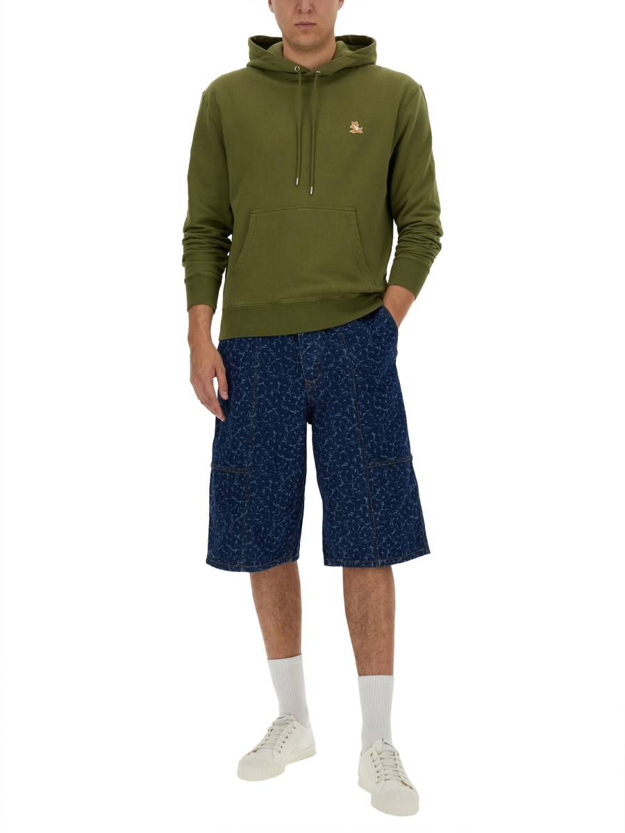 MAISON KITSUNÉ FELPA CON CAPPUCCIO IN COTONE Nuovo