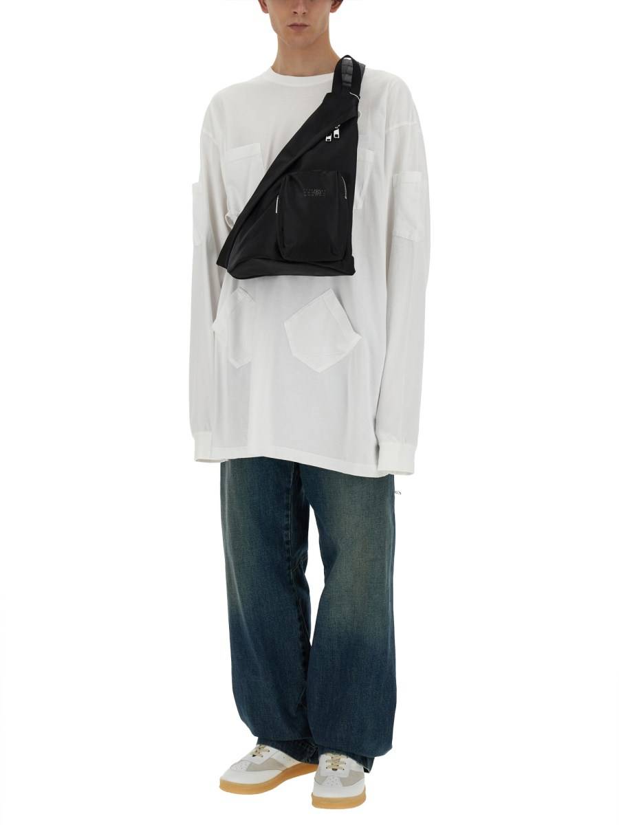 MM6 MAISON MARGIELA T-SHIRT IN JERSEY DI COTONE CON STAMPA LOGO Discount Store per i nuovi prodotti