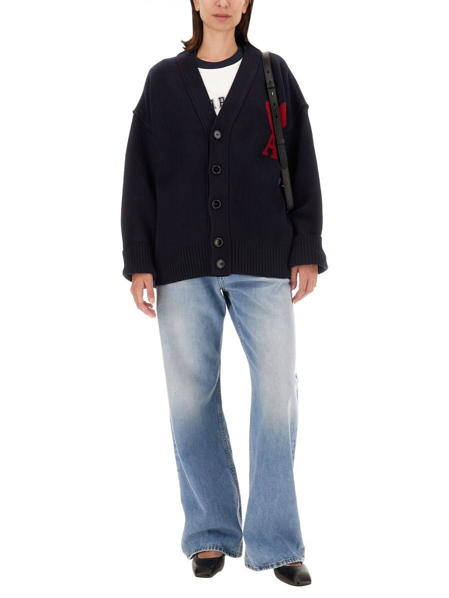 AMI PARIS CARDIGAN CON LOGO Flash Sale