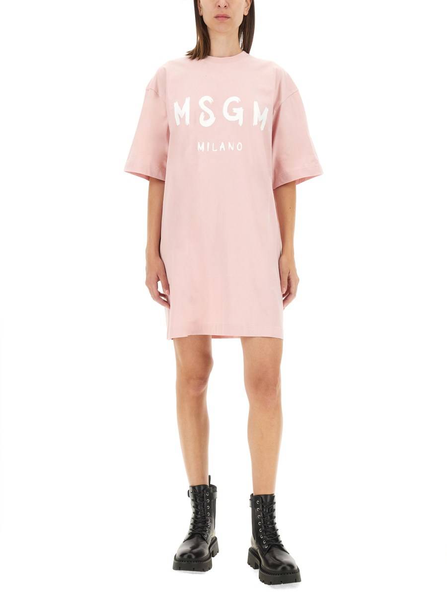 MSGM ABITO IN JERSEY DI COTONE CON LOGO Black Friday