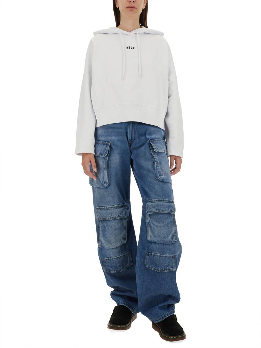 MSGM FELPA IN COTONE CON MICRO LOGO Grandi sconti