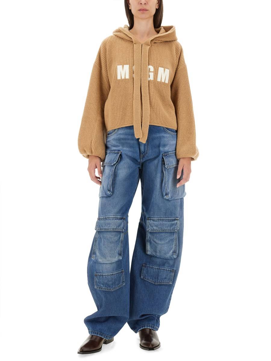MSGM JEANS CARGO IN DENIM DI COTONE Bestseller