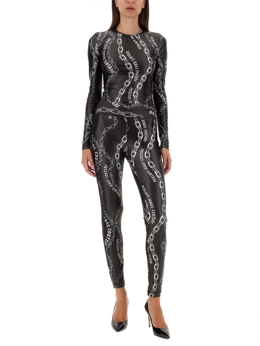 VERSACE JEANS COUTURE LEGGINGS CON LOGO ACQUISTA ORA