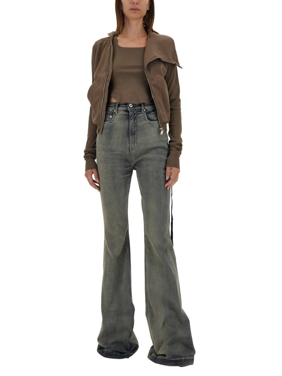 RICK OWENS DRKSHDW FELPA CON ZIP IN COTONE Enormi sconti
