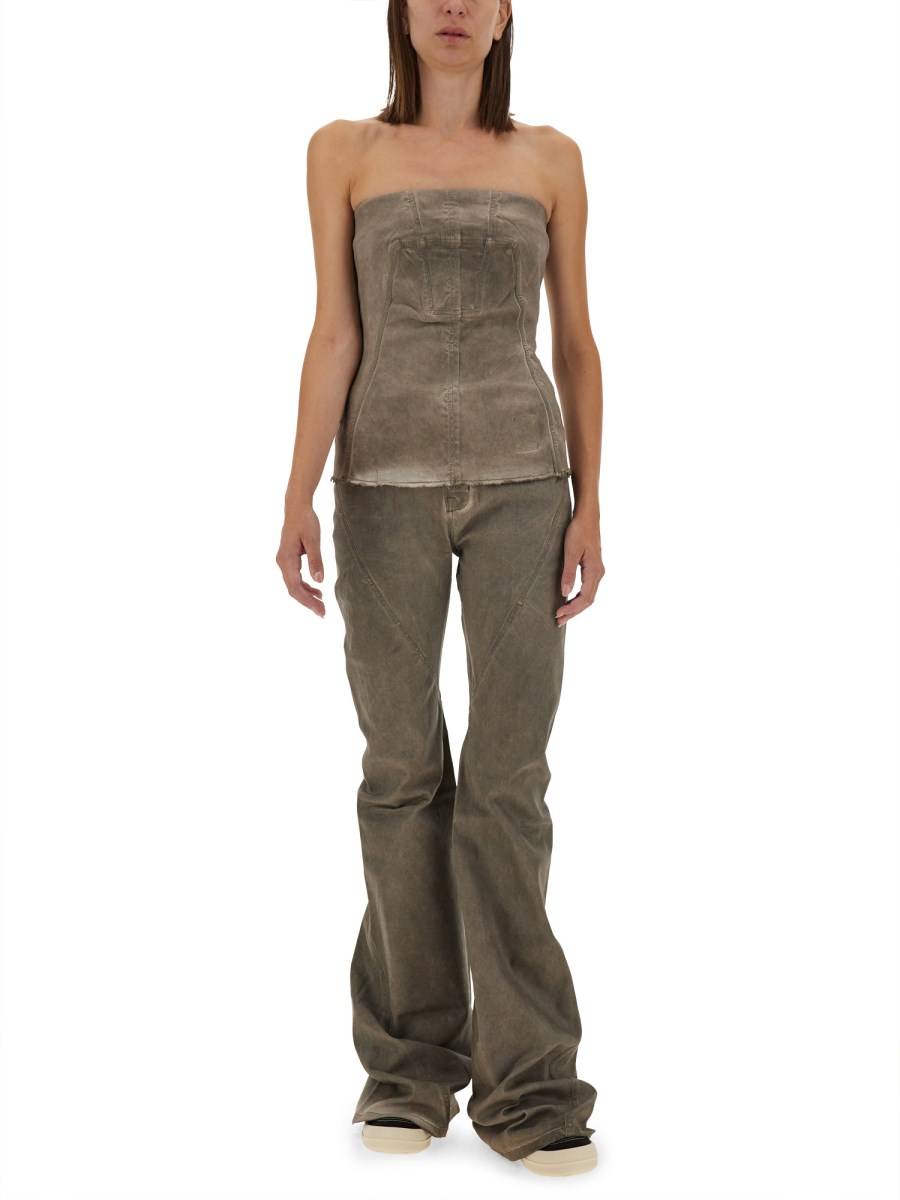 RICK OWENS DRKSHDW PANTALONE IN DENIM Trasporto libero internazionale