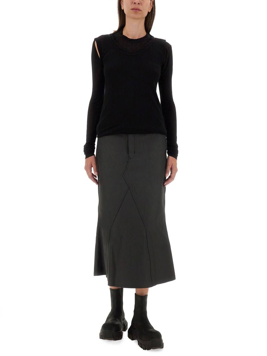 RICK OWENS T-SHIRT IN SETA E VISCOSA Black Friday Prezzi