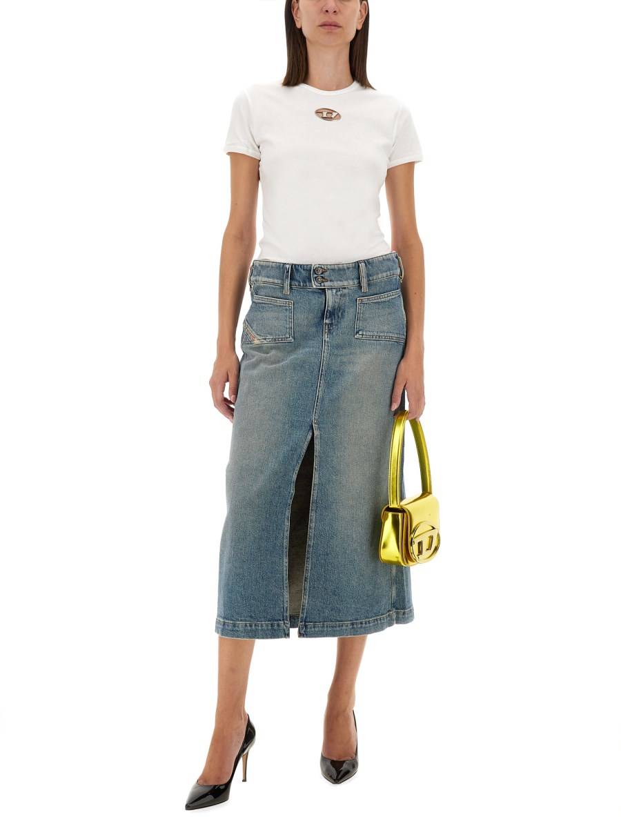 DIESEL GONNA MIDI IN DENIM DI COTONE Latest fashion
