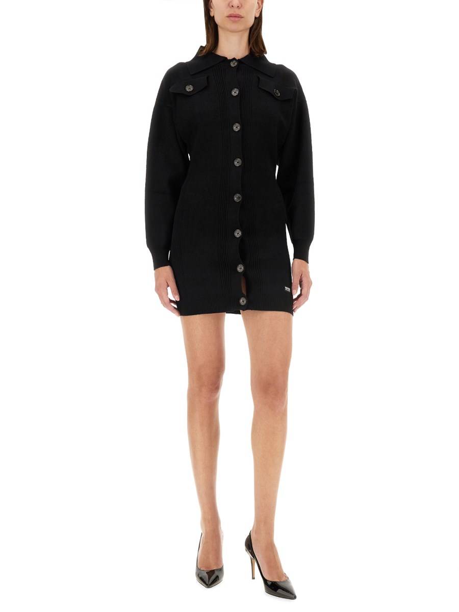 MOSCHINO JEANS ABITO MINI IN MAGLIA DI VISCOSA Liquidazione