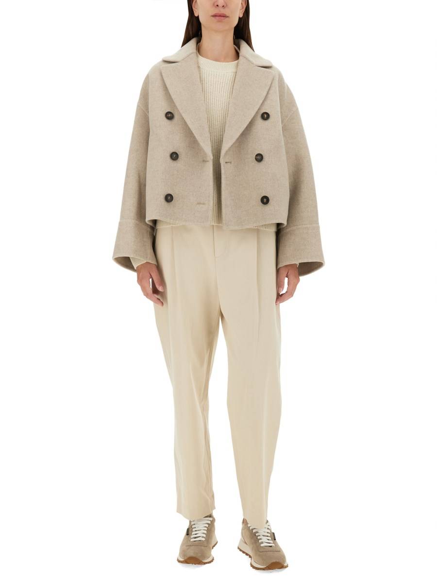 BRUNELLO CUCINELLI CABAN IN DOPPIO TESSUTO LANA E CASHMERE RIFINITO A MANO Online