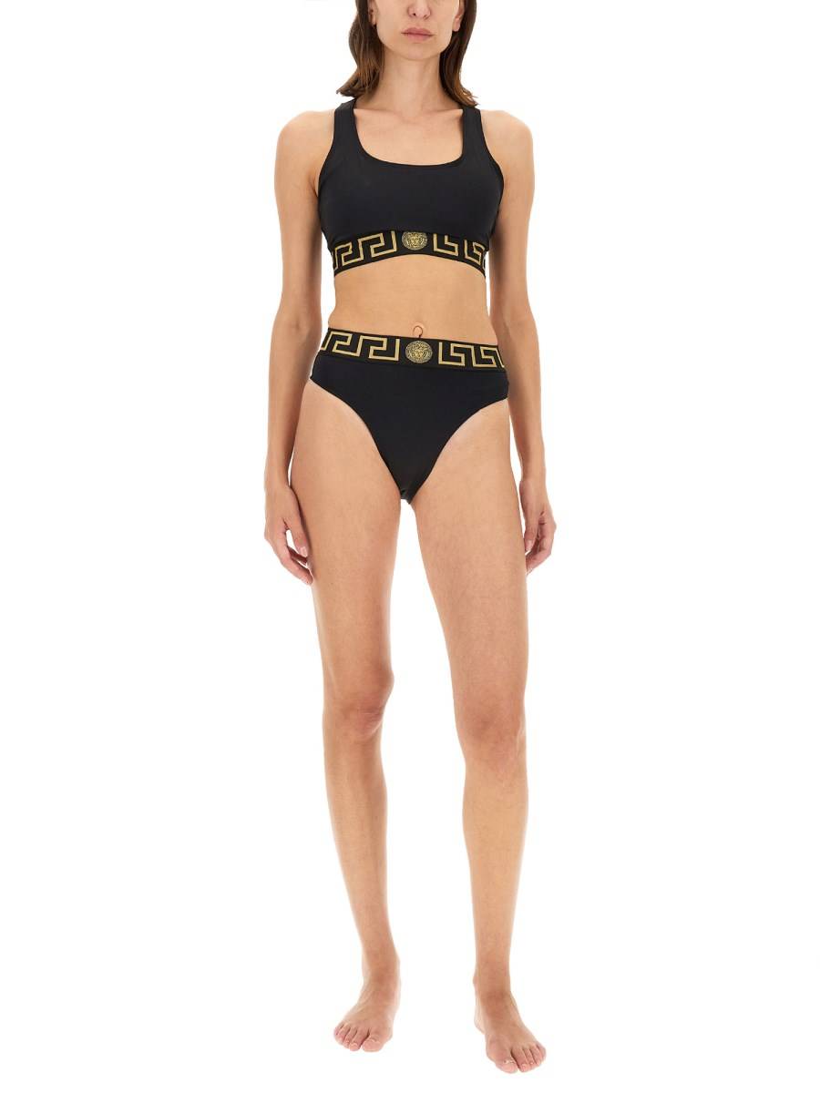VERSACE TOP BIKINI CON BORDO GRECA Vendite Flash