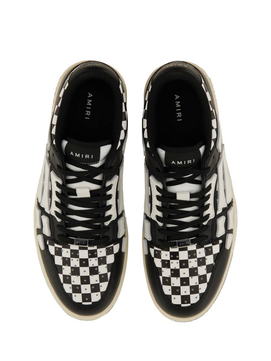 AMIRI SNEAKER SKEL IN PELLE CON MOTIVO CHECK Prezzo di fabbrica