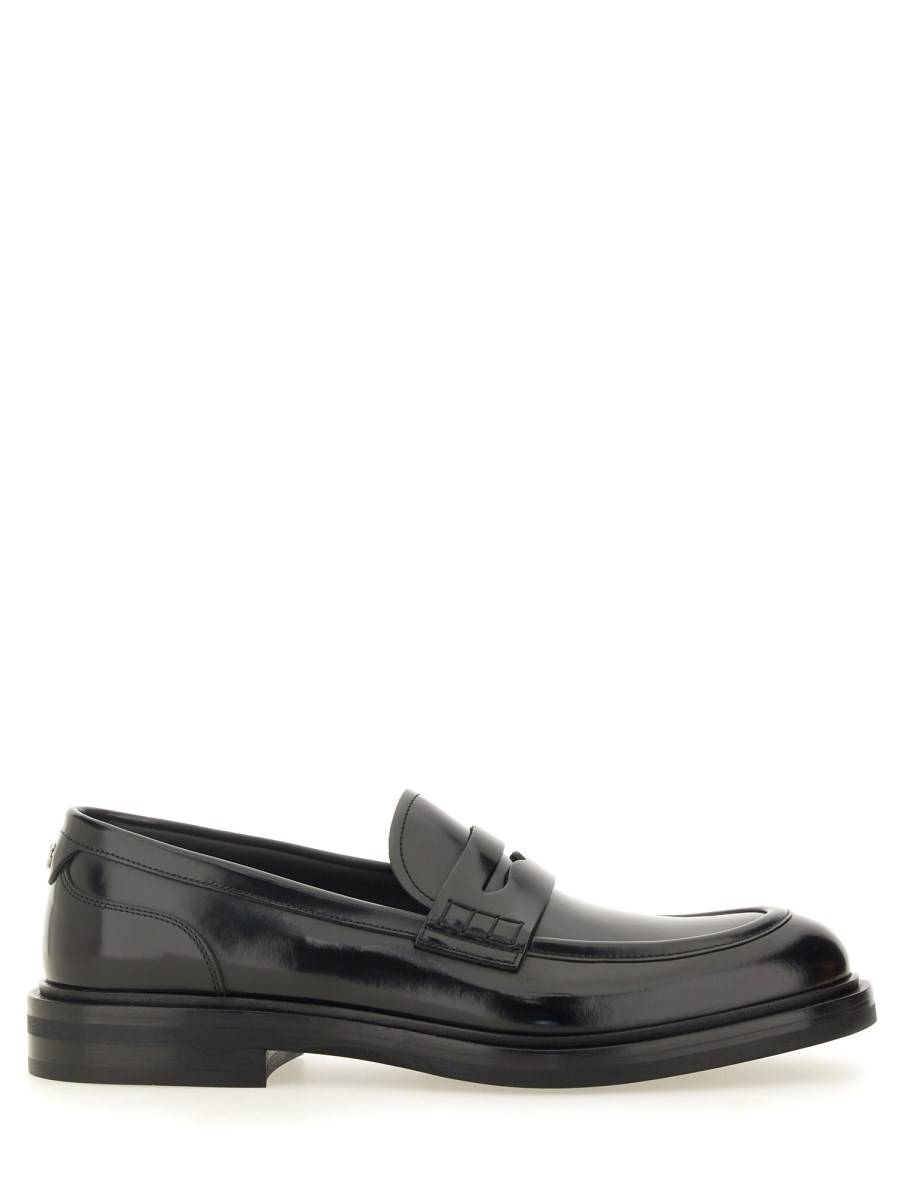 DOLCE & GABBANA MOCASSINO IN PELLE SPAZZOLATA CON LOGO Offerta natalizia
