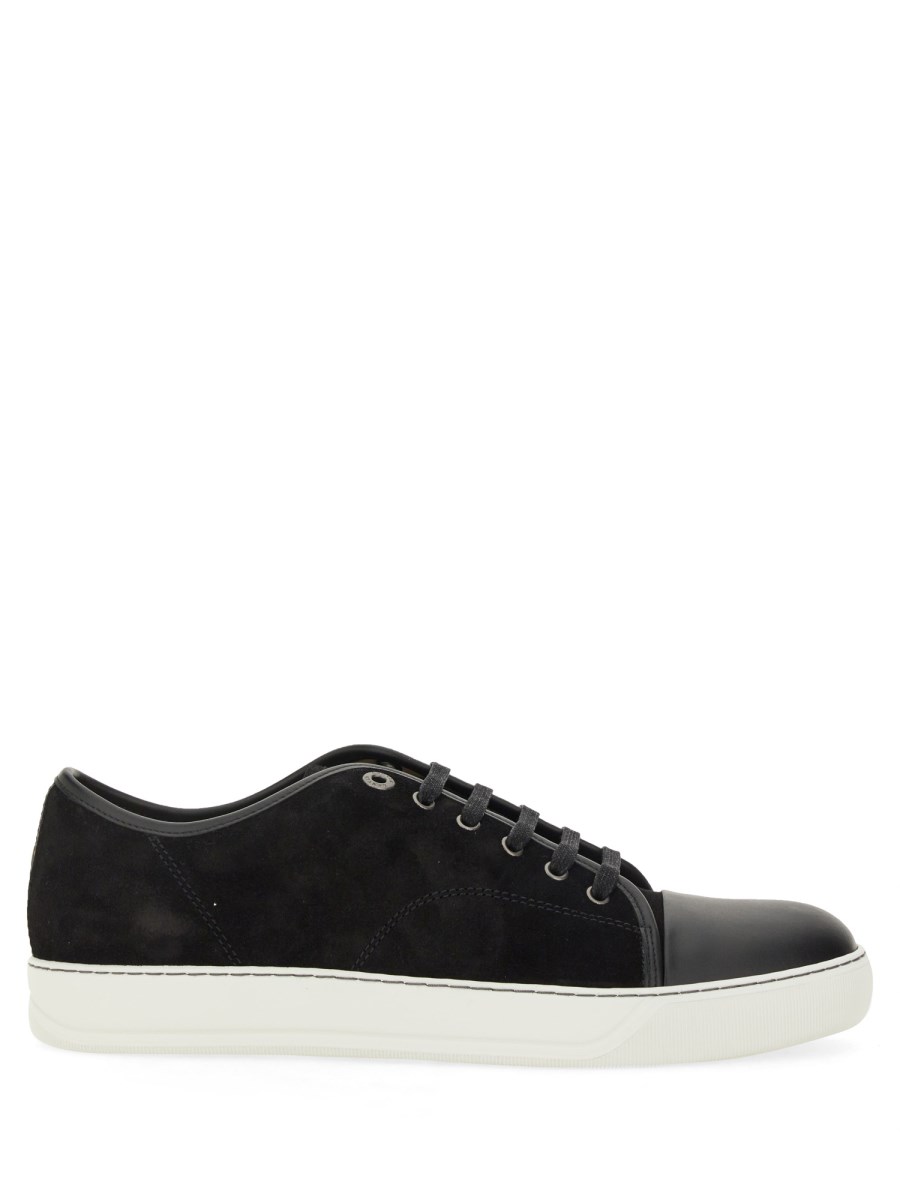 LANVIN SNEAKER IN SUEDE CON CAP TOE IN PELLE LUCIDA Bestseller