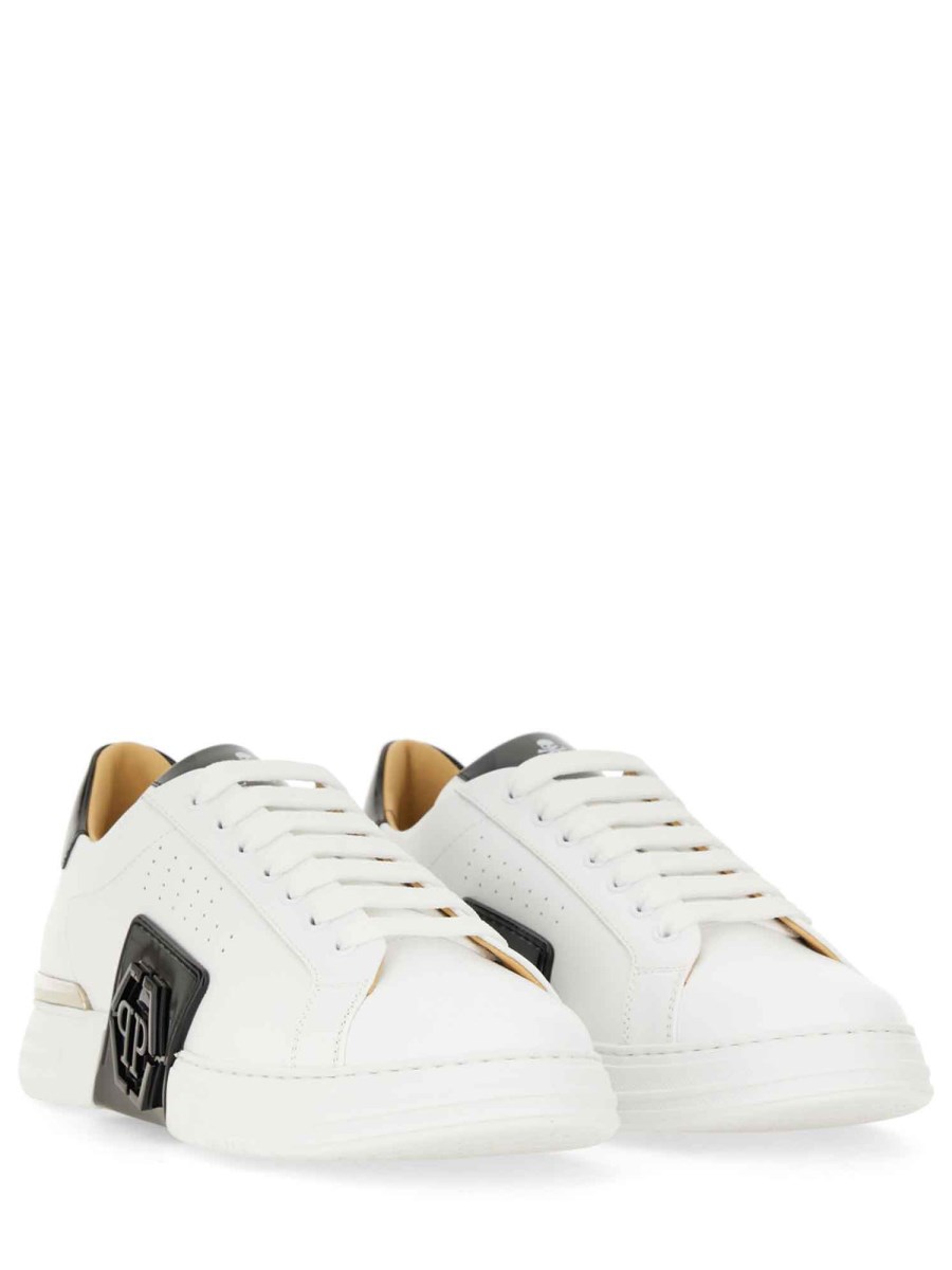 PHILIPP PLEIN SNEAKER IN PELLE CON LOGO Sostegno trimestrale