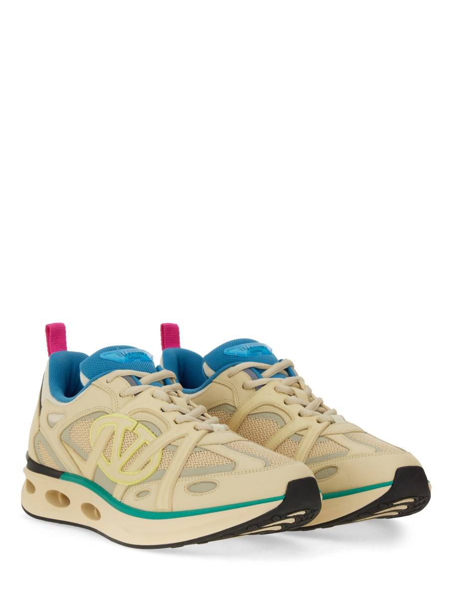 VALENTINO GARAVANI SNEAKER LOW TOP VLOGO EASYJOG IN PELLE E TESSUTO Spedizione Gratuita