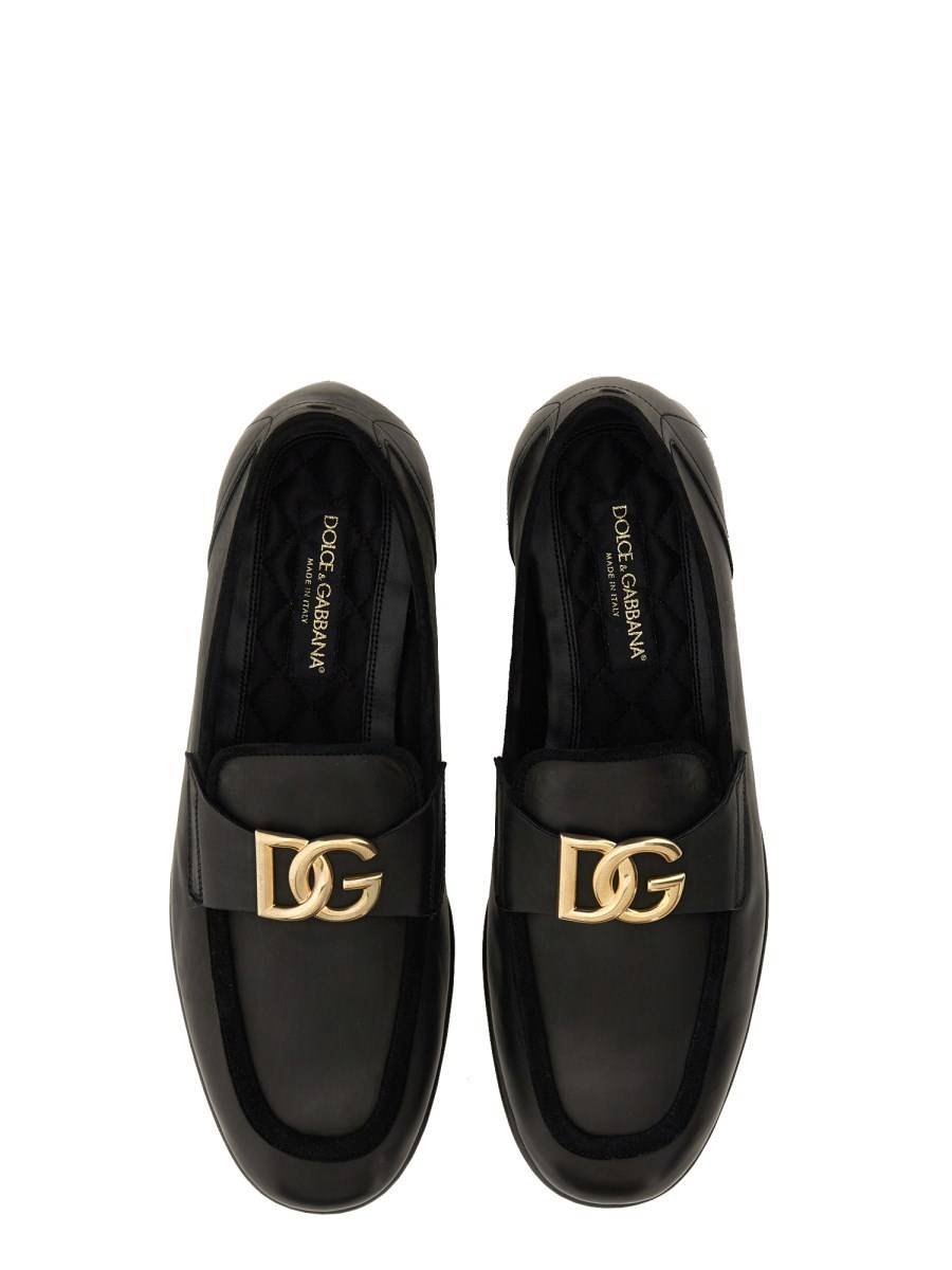 DOLCE & GABBANA MOCASSINO IN PELLE CON LOGO Liquidazione