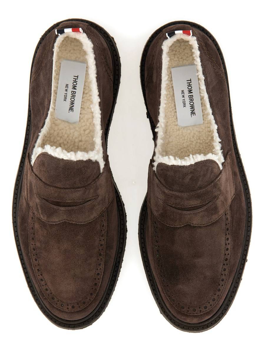 THOM BROWNE MOCASSINO "PENNY" IN SUEDE E SHEARLING Offerte