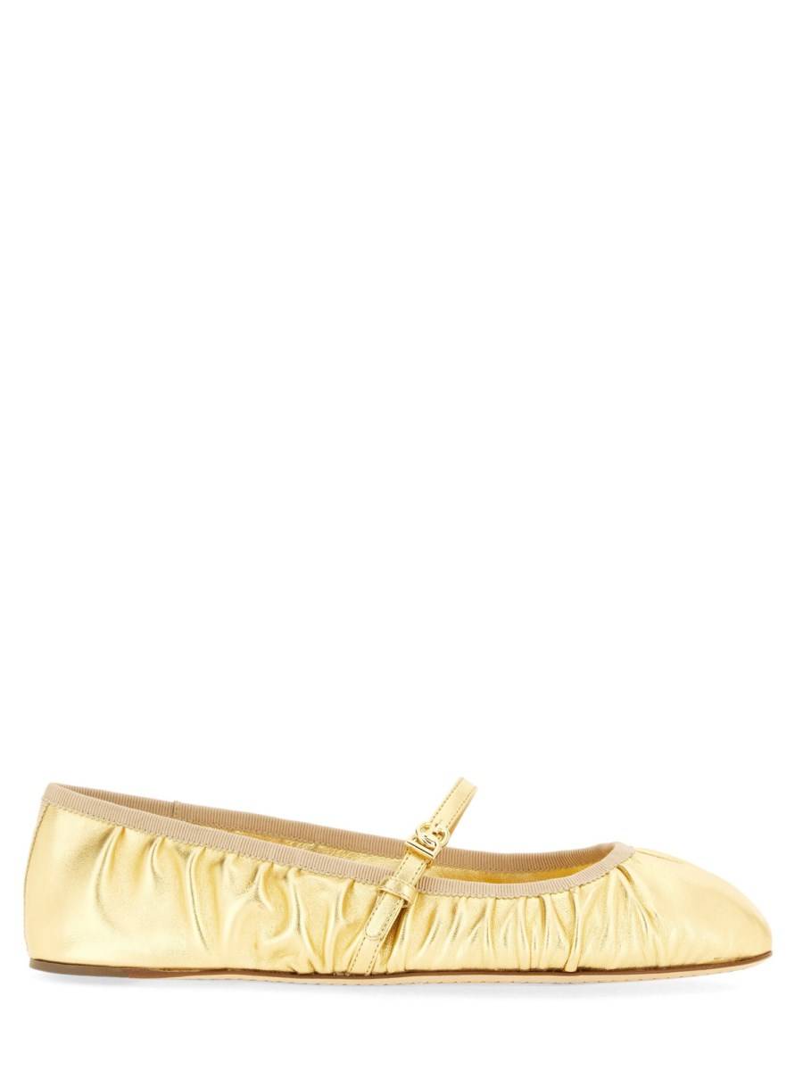 DOLCE & GABBANA BALLERINA IN NAPPA MORDORÉ Vendita Economica