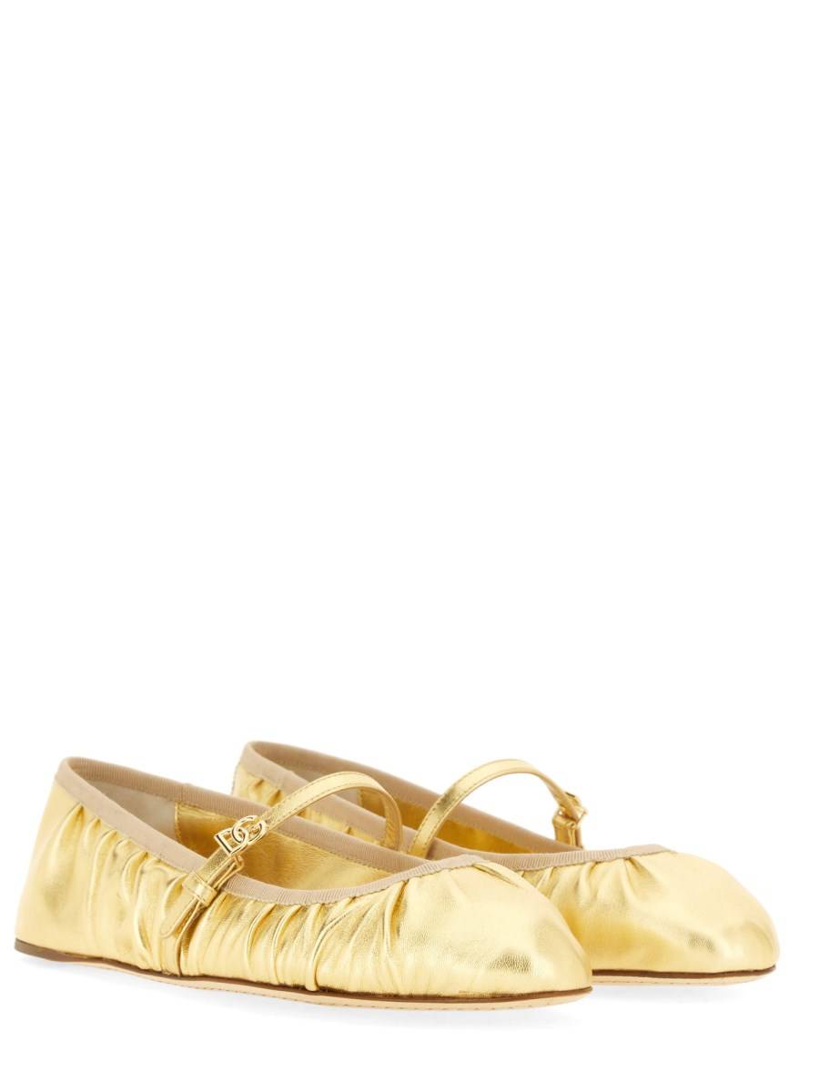 DOLCE & GABBANA BALLERINA IN NAPPA MORDORÉ Vendita Economica