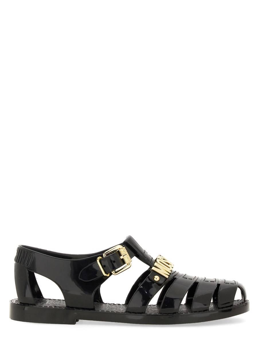MOSCHINO SANDALO JELLY CON LOGO LETTERING Grande vendita