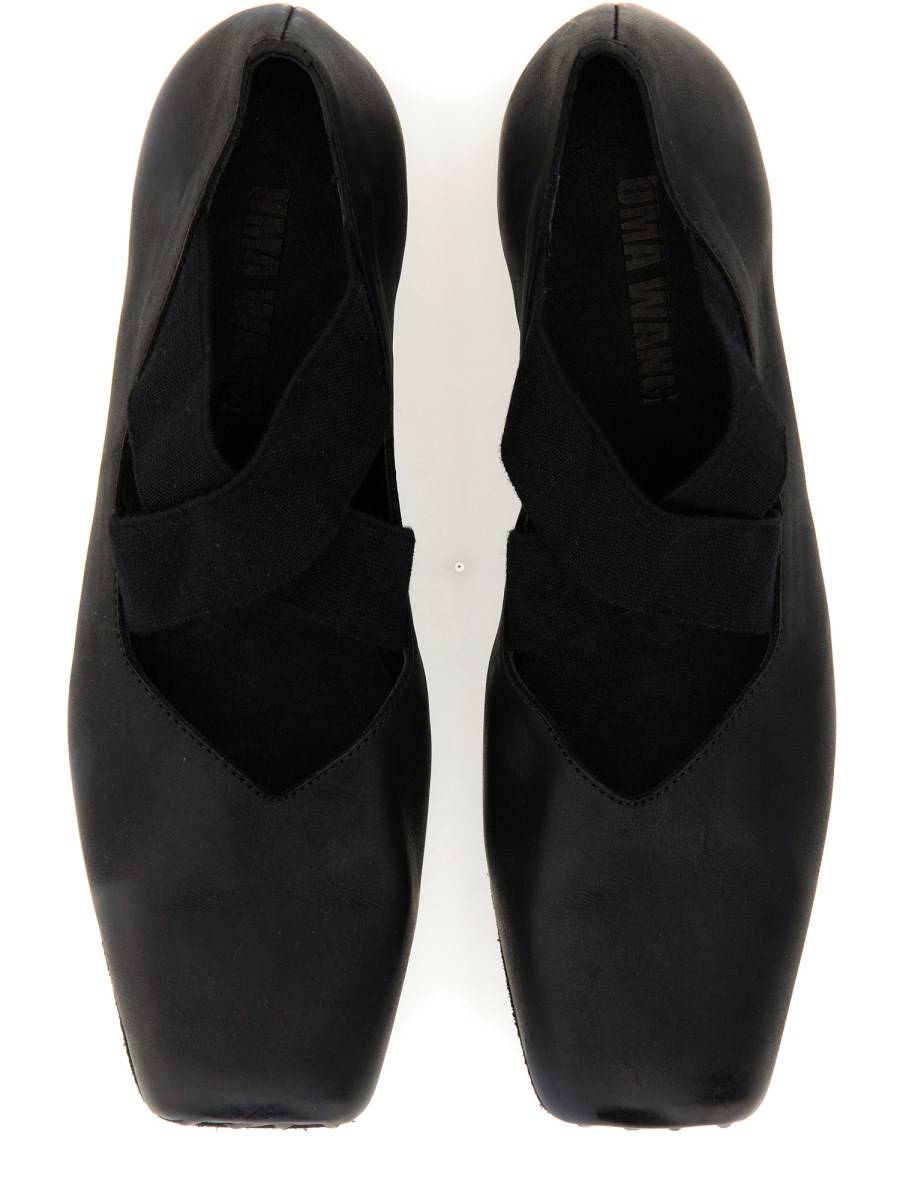 UMA WANG BALLERINA IN PELLE CON FASCE ELASTICHE 50% di sconto con spedizione gratuita