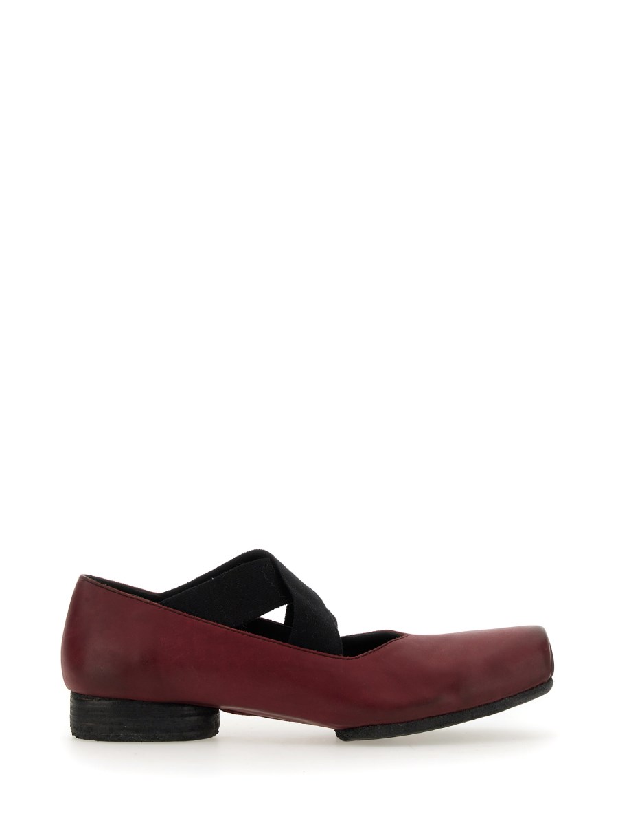 UMA WANG BALLERINA IN PELLE CON FASCE ELASTICHE Trasporto libero internazionale