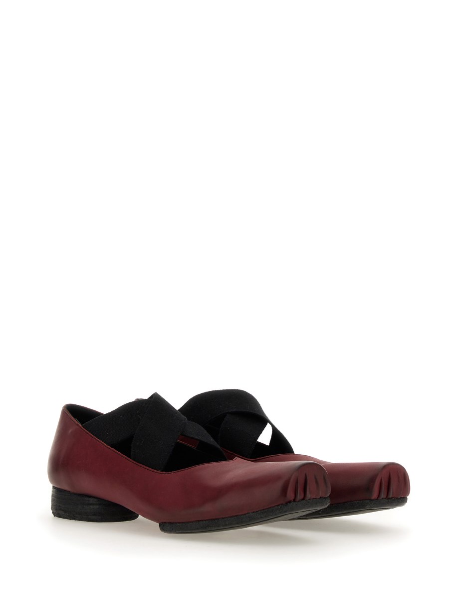 UMA WANG BALLERINA IN PELLE CON FASCE ELASTICHE Trasporto libero internazionale