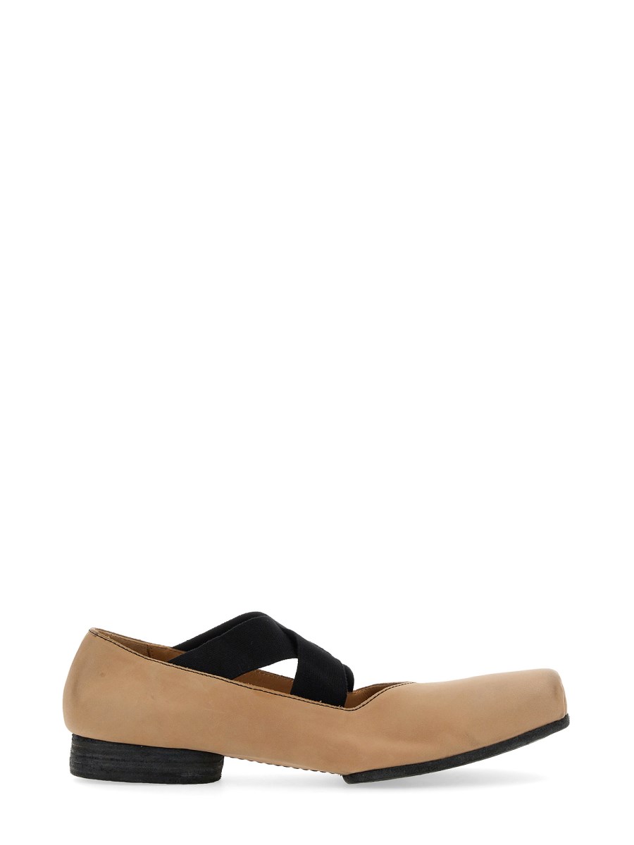 UMA WANG BALLERINA IN PELLE CON FASCE ELASTICHE Limitato a 3 giorni