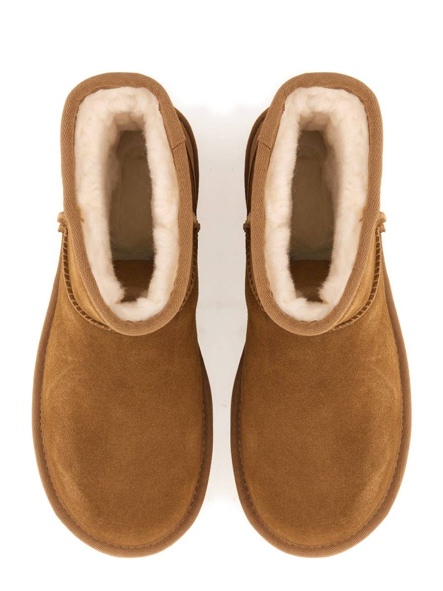 UGG STIVALE CLASSIC MINI IN PELLE CON PLATEAU Nuovo