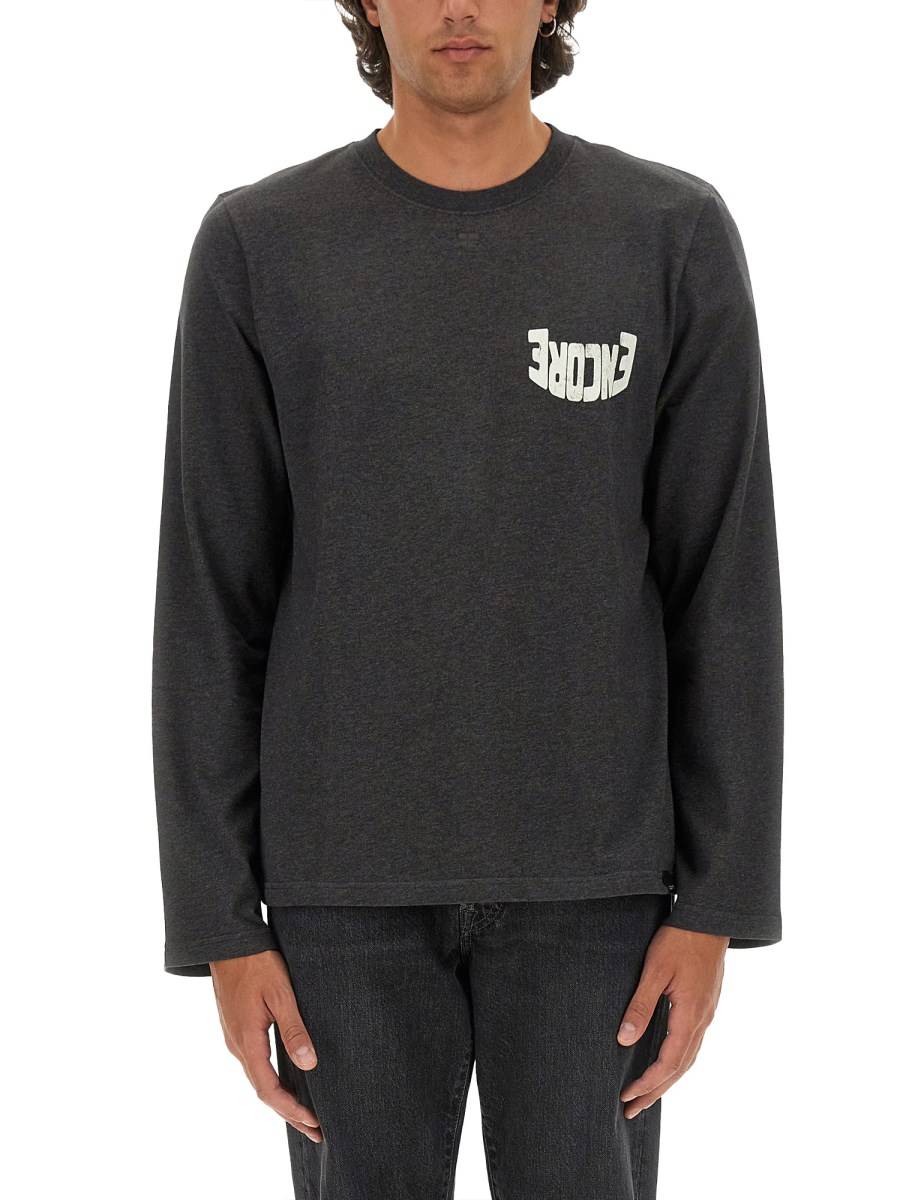 COURREGES T-SHIRT IN JERSEY DI COTONE CON PATCH LOGO Vendita Economica