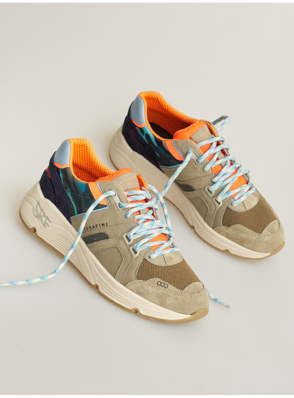 Serafini sneakers uomo in pelle scamosciato tessuto a rete nylon Serafini Shop Hotsell