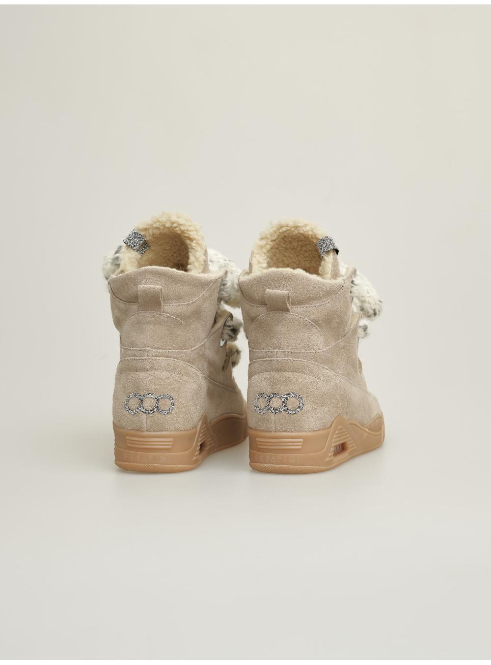 Serafini zeppa interna donna in pelle scamosciato pelle laminata Serafini Shop Online