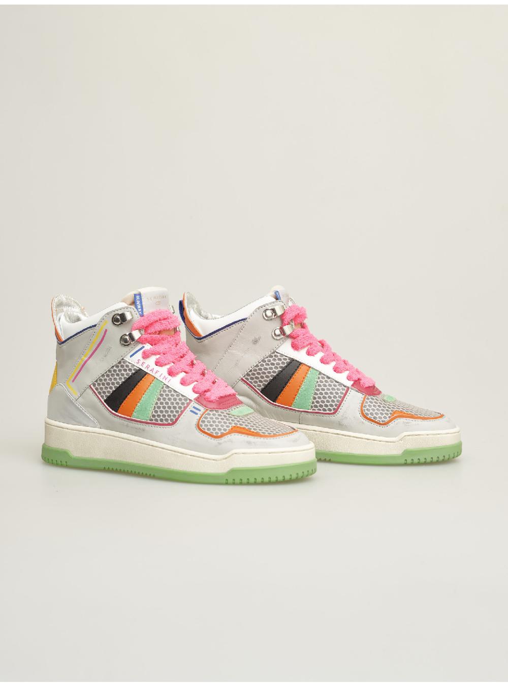 Serafini sneakers donna in pelle pelle laminata scamosciato tessuto a rete Serafini Shop Spedizione Gratuita