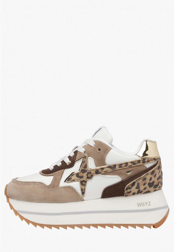 W6yz Sneakers in tessuto tecnico e suede Tortora -DEVA W Economico