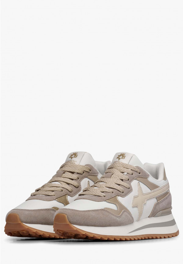 W6yz Sneakers in tessuto tecnico e suede Platino -YAK-W Offerte