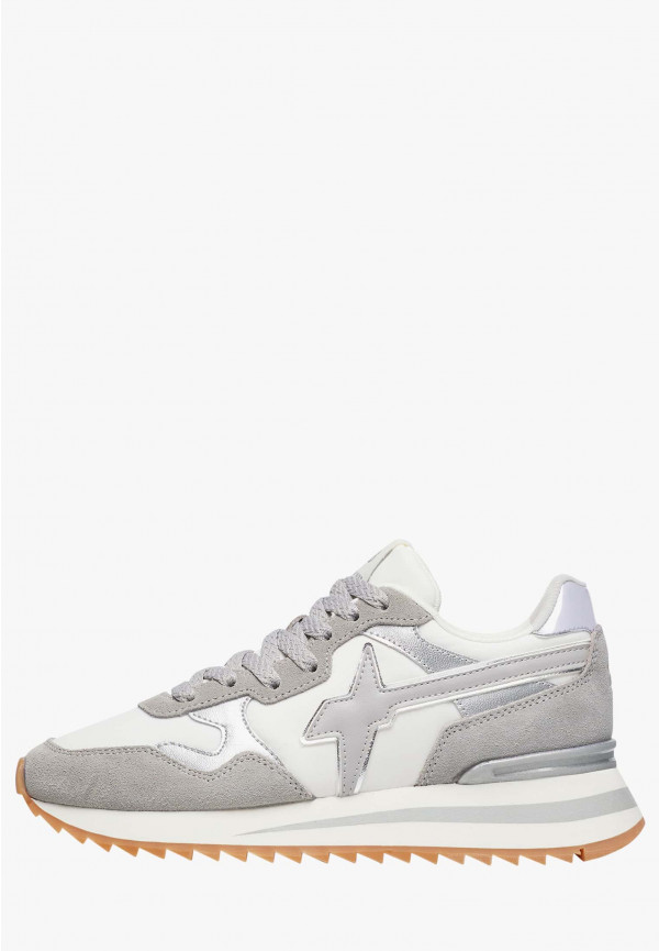 W6yz Sneakers in tessuto tecnico e suede Bianco-Grigio -YAK-W Vendita Economica