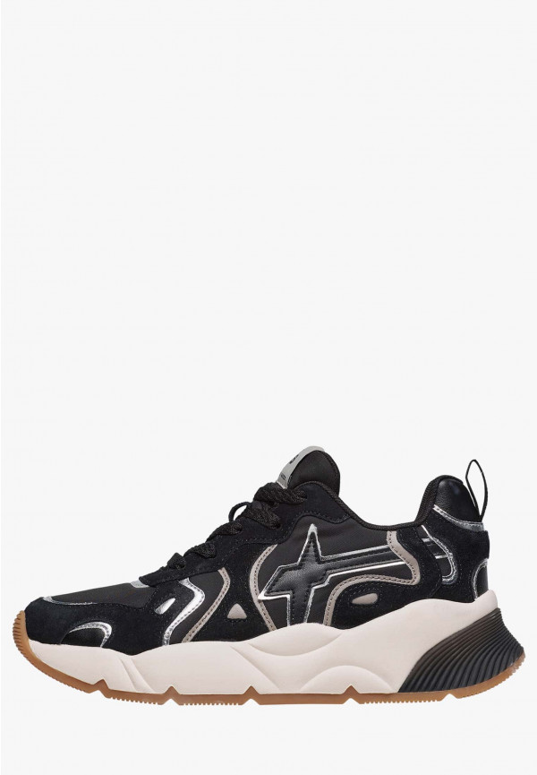 W6yz Sneakers in suede e tessuto tecnico Nero -SARAH-W Italia