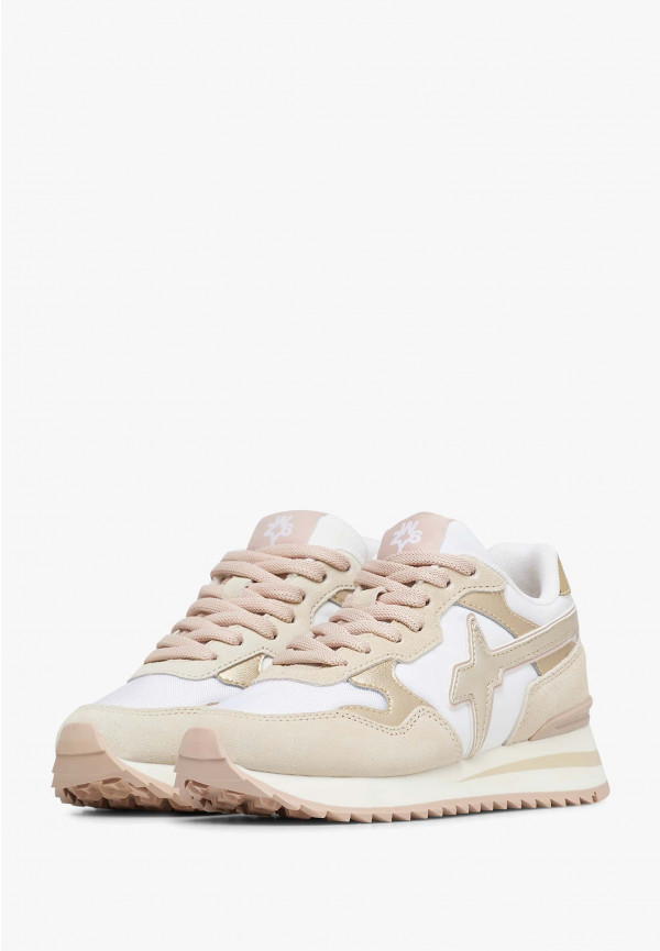 W6yz Sneakers in suede e tessuto tecnico Bianco-Beige -YAK-J Fino al 55% di sconto