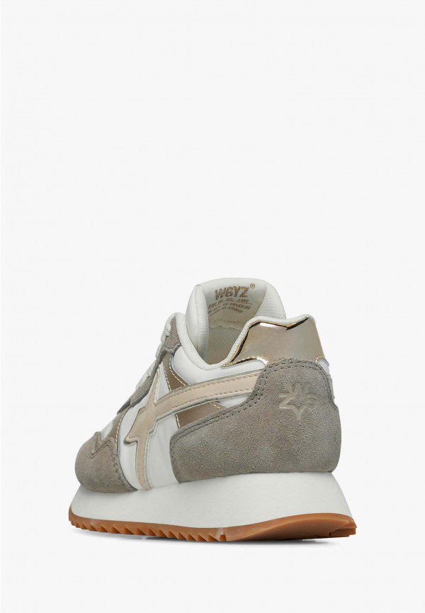 W6yz Sneakers in suede e tessuto tecnico Bianco-Marrone -YAK-J Sconto
