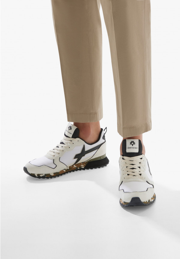 W6yz Sneakers in tessuto tecnico e suede Beige-Nero -JET-M Qualità