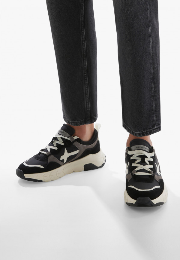 W6yz Sneakers in suede e tessuto tecnico Nero -NEXT-M Spedizione gratuita