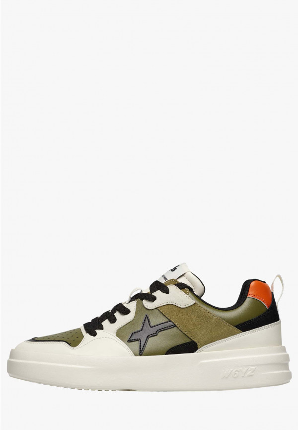 W6yz Sneakers in ecopelle e suede Militare -BOND 2-M Saldi Di Fabbrica